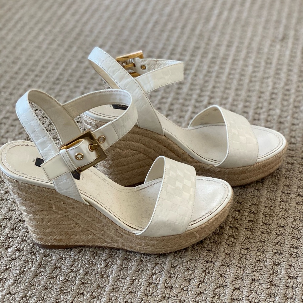 Louis Vuitton White Patent Leather Espadrilles - Picture 7 of 8